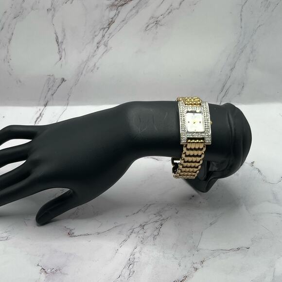 Vintage EJ (Ernest Jones) gold tone and rhinestone watch - Picture 2 of 8